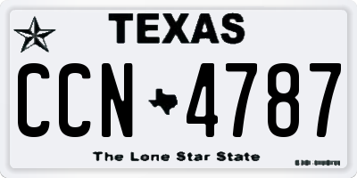 TX license plate CCN4787