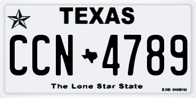 TX license plate CCN4789