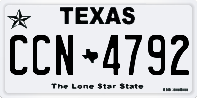 TX license plate CCN4792