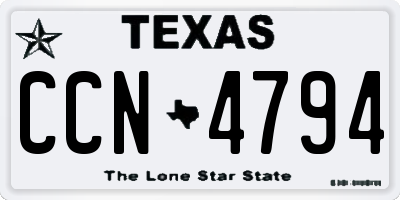 TX license plate CCN4794
