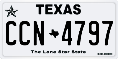 TX license plate CCN4797