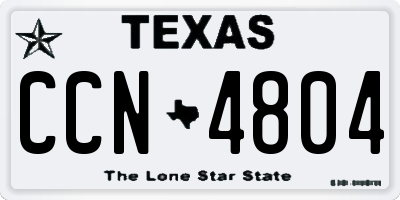 TX license plate CCN4804