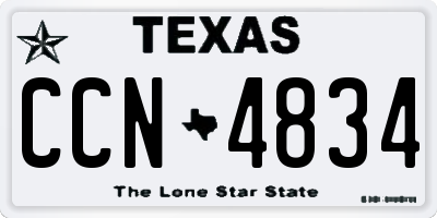TX license plate CCN4834