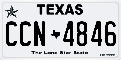 TX license plate CCN4846