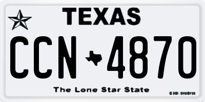TX license plate CCN4870
