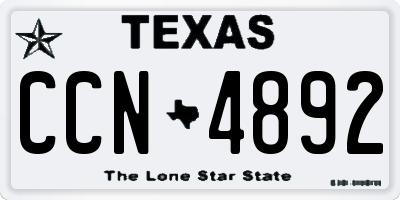 TX license plate CCN4892