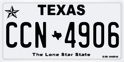 TX license plate CCN4906