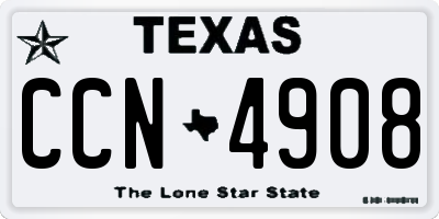 TX license plate CCN4908