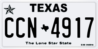 TX license plate CCN4917
