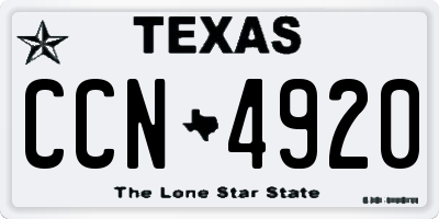 TX license plate CCN4920