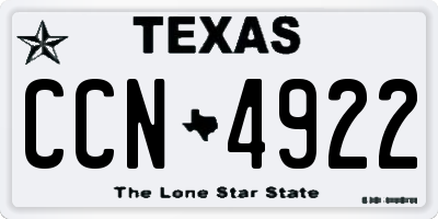 TX license plate CCN4922