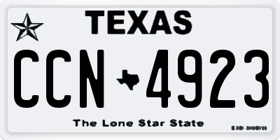 TX license plate CCN4923