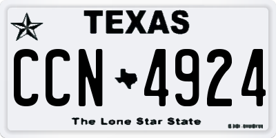 TX license plate CCN4924