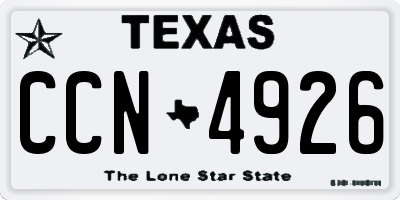 TX license plate CCN4926