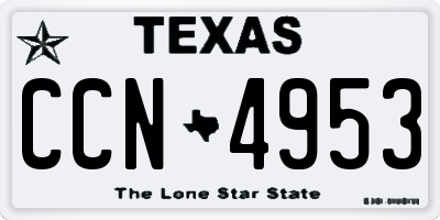 TX license plate CCN4953