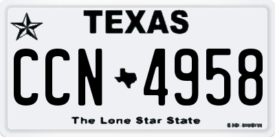 TX license plate CCN4958