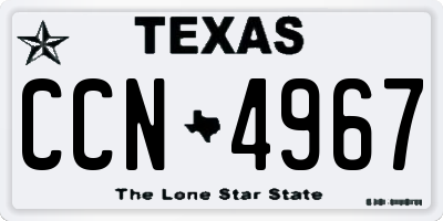 TX license plate CCN4967