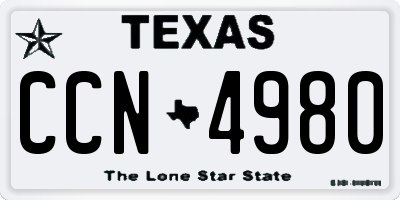 TX license plate CCN4980