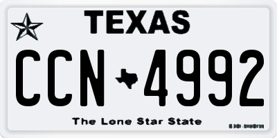 TX license plate CCN4992