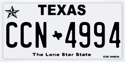 TX license plate CCN4994