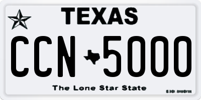 TX license plate CCN5000