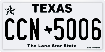 TX license plate CCN5006
