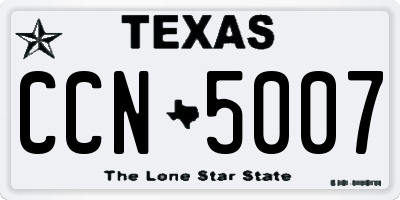 TX license plate CCN5007