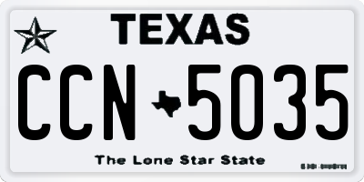 TX license plate CCN5035