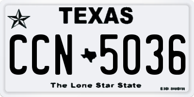 TX license plate CCN5036