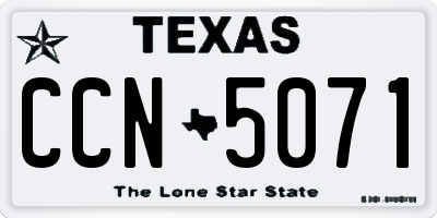 TX license plate CCN5071