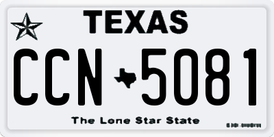TX license plate CCN5081