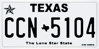 TX license plate CCN5104