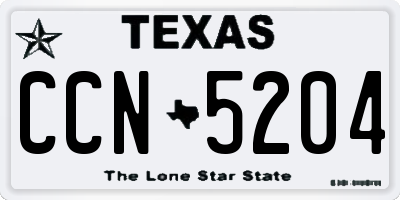 TX license plate CCN5204