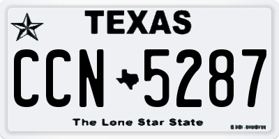 TX license plate CCN5287