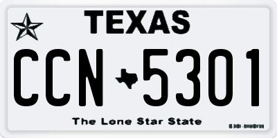 TX license plate CCN5301