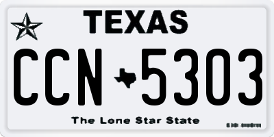 TX license plate CCN5303