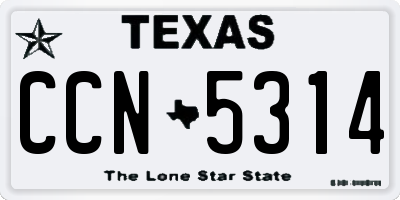 TX license plate CCN5314