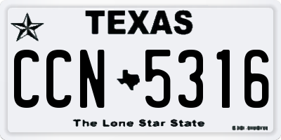 TX license plate CCN5316