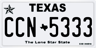 TX license plate CCN5333