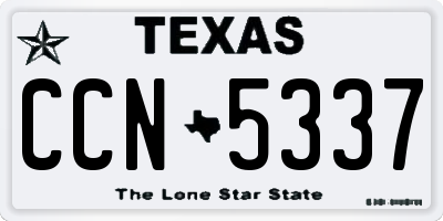 TX license plate CCN5337
