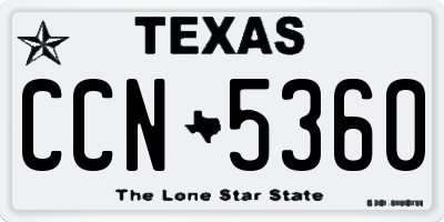 TX license plate CCN5360