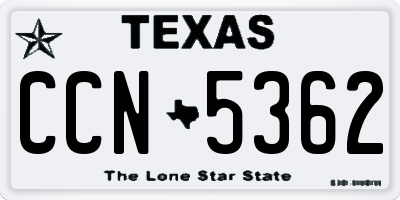 TX license plate CCN5362