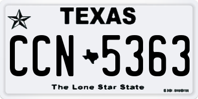TX license plate CCN5363