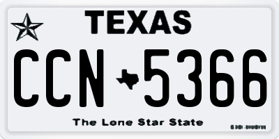TX license plate CCN5366