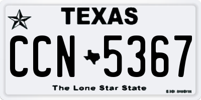 TX license plate CCN5367