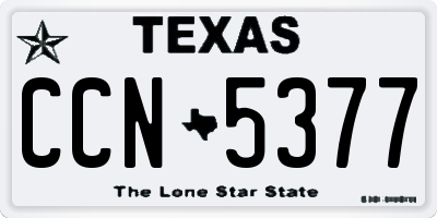 TX license plate CCN5377