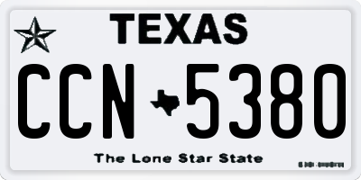 TX license plate CCN5380