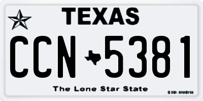 TX license plate CCN5381