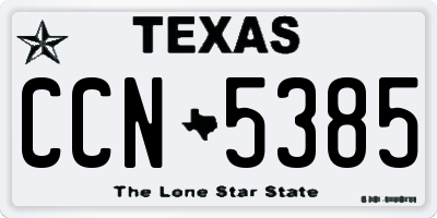 TX license plate CCN5385
