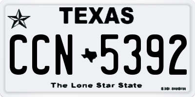 TX license plate CCN5392